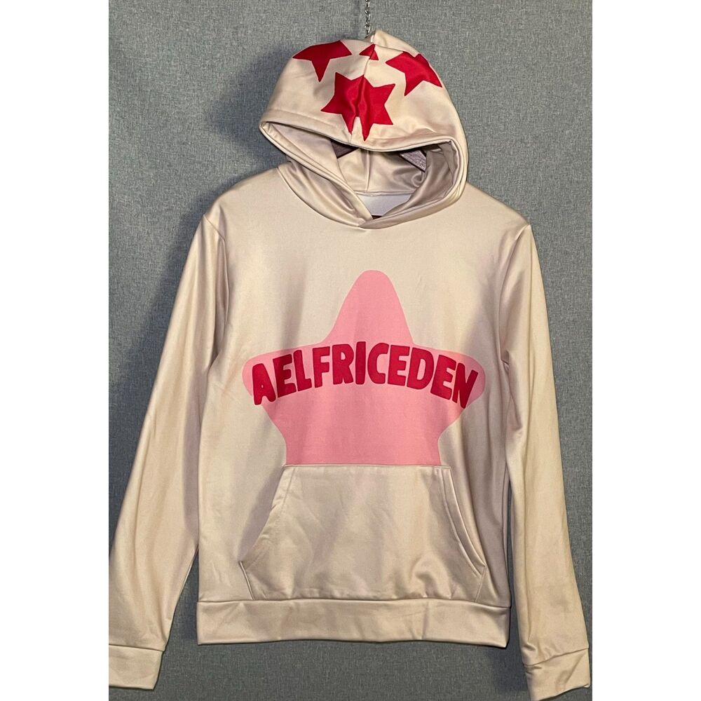 Aelfric Eden Large Star Graphic Hoodie Pink Red Y2K Streetwear Pullover